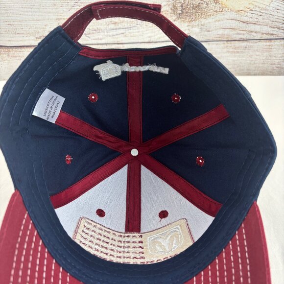 Dodge Ram Hat Embroidered Logo Flag Blue Burgundy Adjustable - Picture 6 of 7